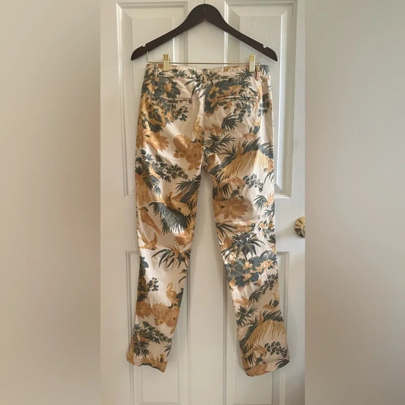 CHINO by Anthropologie Birds of Paradise Pants Size 28 Tuxedo Stripe Neutral - Picture 4 of 14
